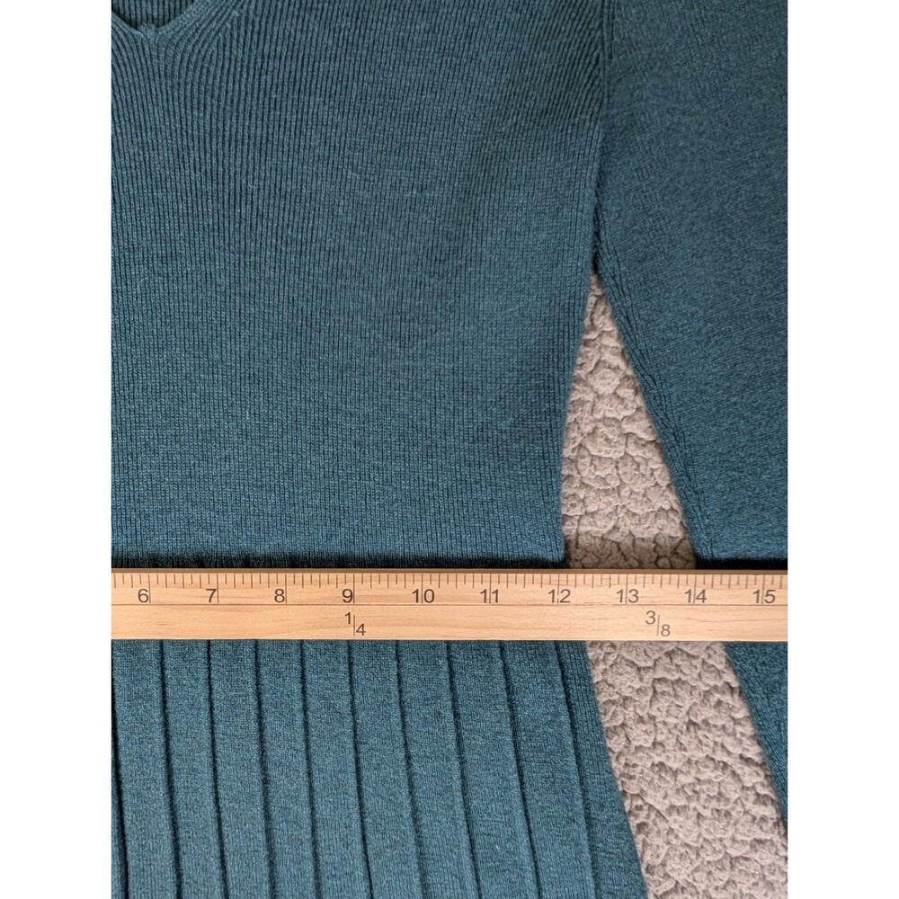 Soft Surroundings Sweater Dress Womens Small Green Pleated Hem Cashmere Blend - Picture 5 of 10